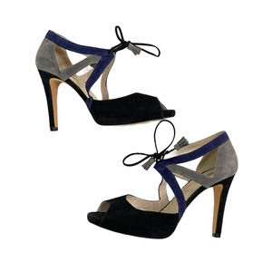 Boden Erin Color Block Peeptoe Heels suede